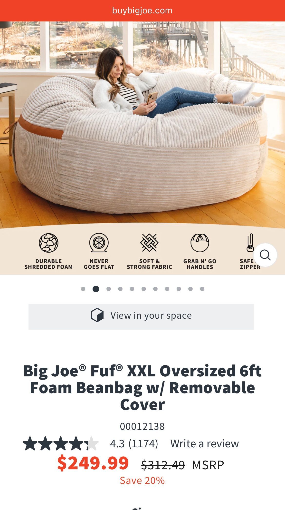 Big Joe Bean Bag XXL