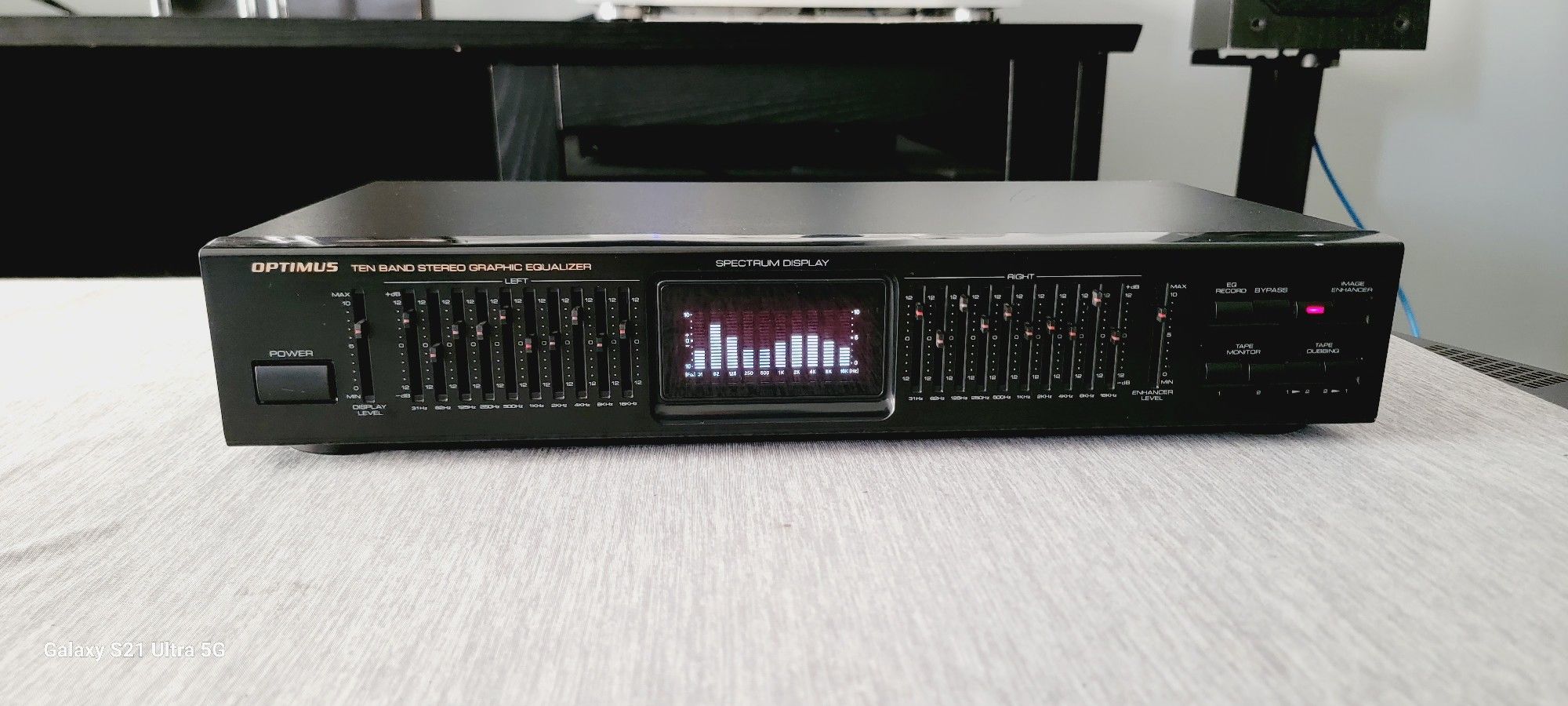 Optimus 10 Band Stereo Graphic Equalizer Spectrum Analyzer Display