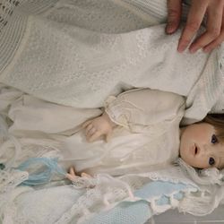 Porcelain Doll Vintage with Baby Clothes