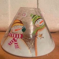 Yankee Candle Glass Snowman  Topper-BRAND NEW