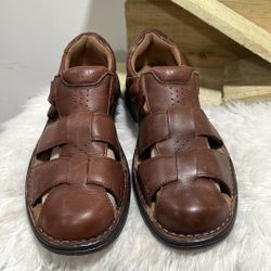 Florsheim Sandals Mens 12 W Getaway Fisherman Comfort Brown Leather