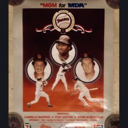 1985 San Diego Padres Baseball Advertisement Promotional  Poster 18x24” Artist signature Christopher Paluso