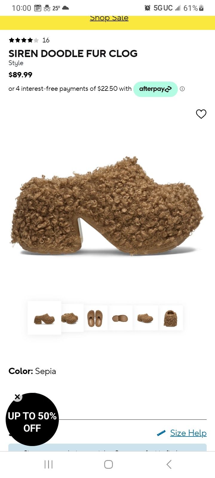 Crocs Women Size 7 Siren Doodle Fur