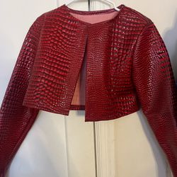 Small Red Croc Print Jacket Only Worn 1 Time 