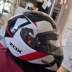 Zox Galaxy Ray full-face helmet with a white, red XS