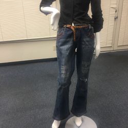 Pricxy Bootcut Women’s Jeans - Dark Wash Embellished Size 14