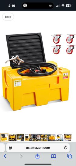 New in box LDHTHOPI Portable Fuel Tank, 40 Gallon Capacity & 3.7 GPM Flow Rate 12V Electric Transfer Pump, Portable Combo Tank with Safety lock, 4 Whe