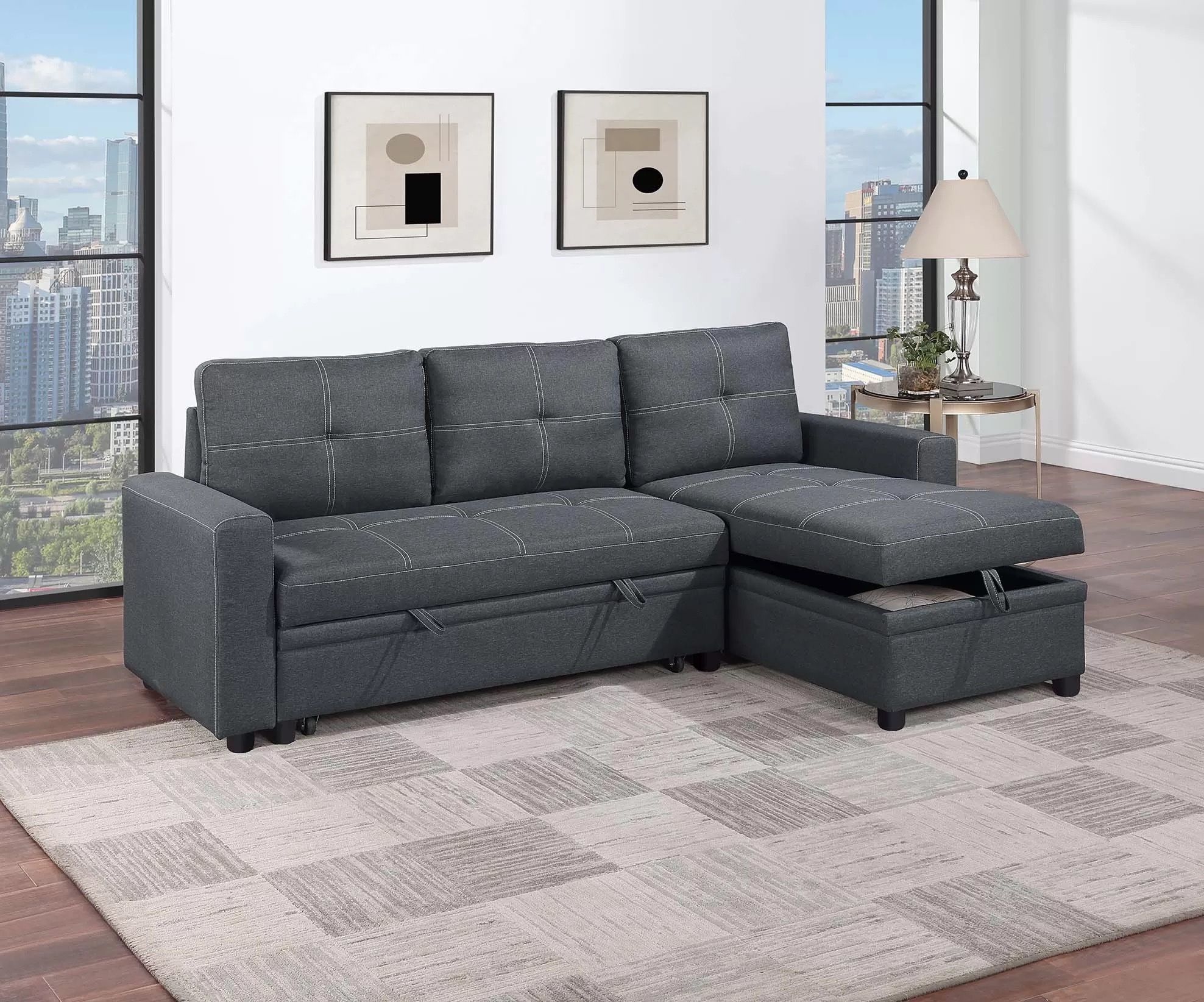 Convertible Sectional Reversible Convertible Sectional W/Storage 