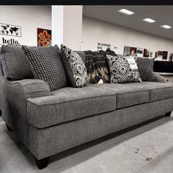Ashley Lessinger Pewter Sofa And Loveseat Living Room Set 
