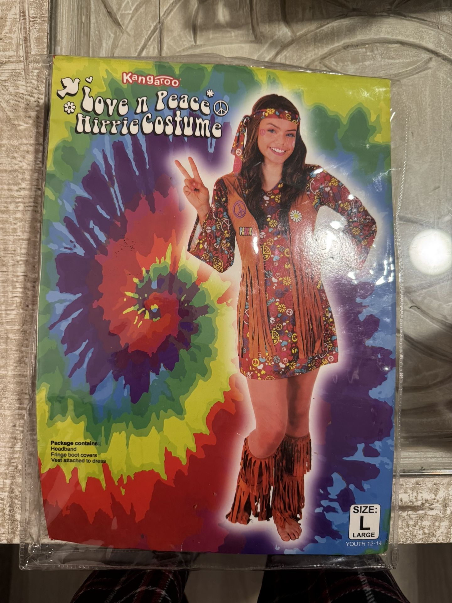 Halloween Youth 12-14 Love N Peace Hippie Costume