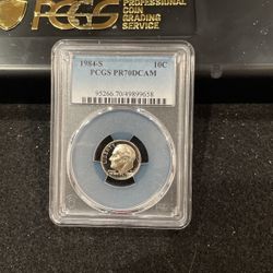 1984 S Gem Proof Perfect Graded Roosevelt Dime Graded At PR70 A-12