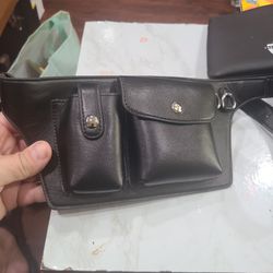 Waist Bags Fanny Pack Black Leather