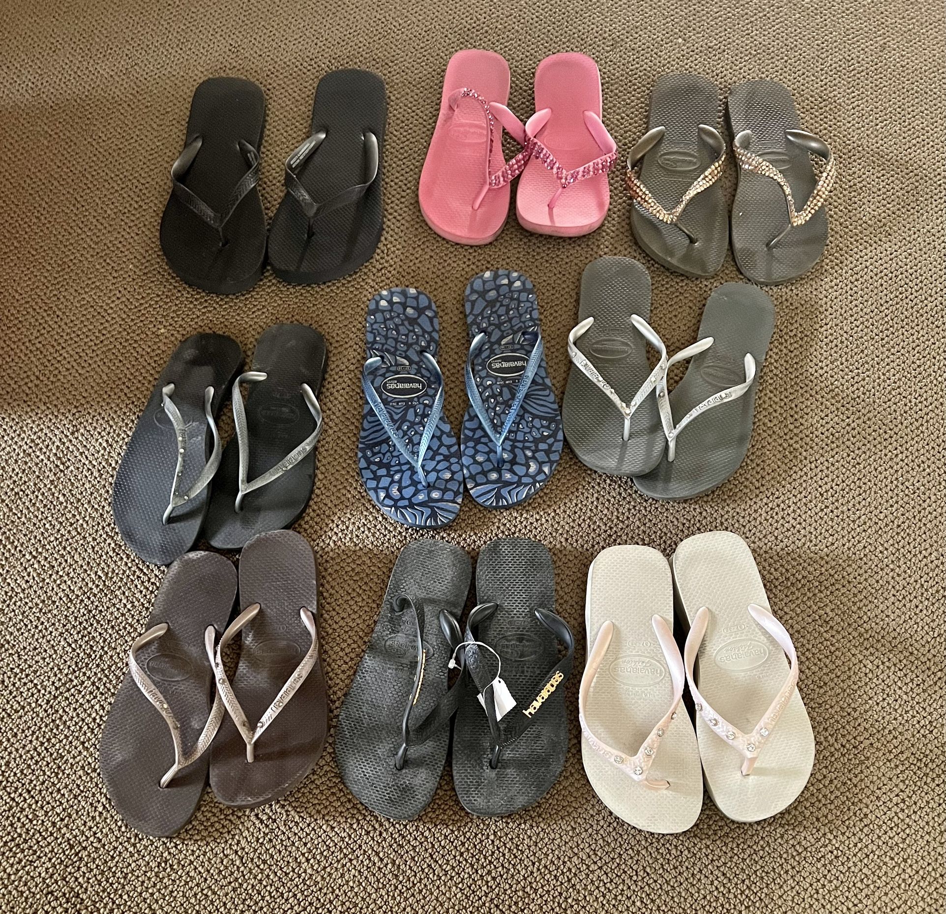 Havaianas Flip Flops 9 Pairs