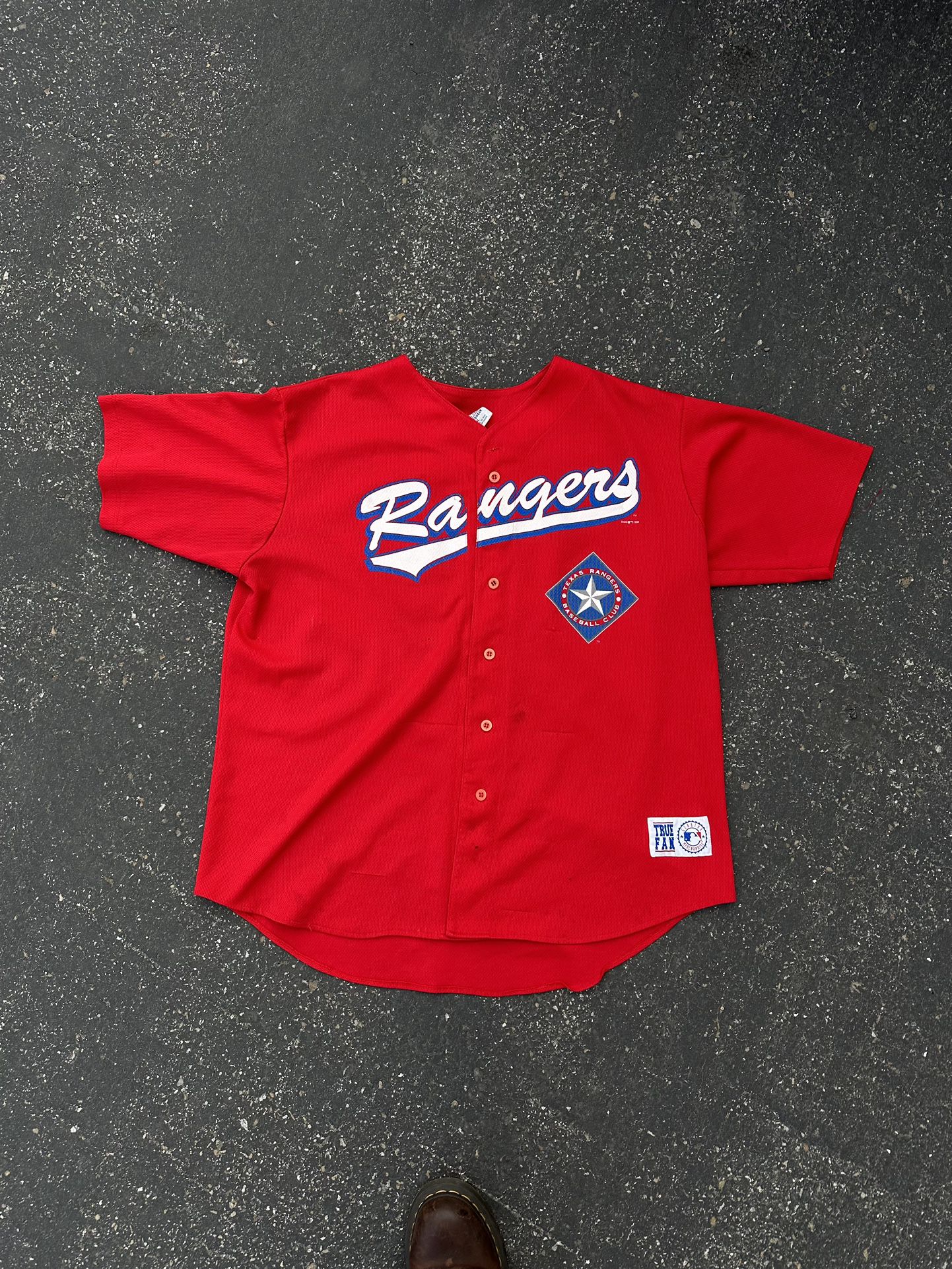 Vintage 1999 True Fan Alex Rodriguez Mesh Button Up MLB Jersey Texas Rangers Sz XL