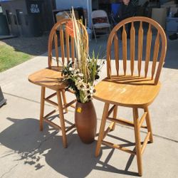 Wooden Swivel Chairs