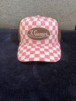 2024 X Games Pink Checkered Baseball Hat
