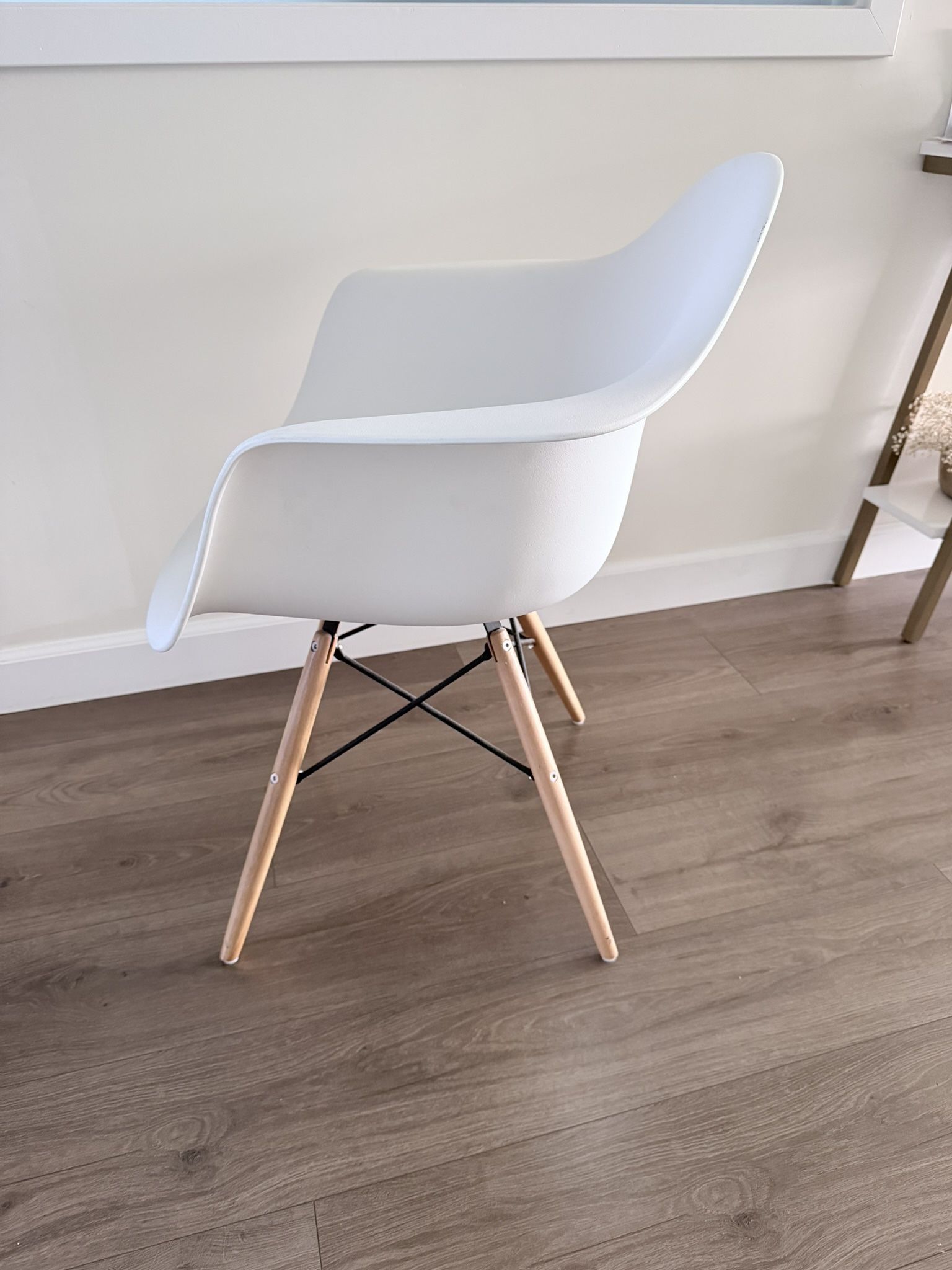 Rove Concepts White Dining Chairs DSW Eames (2x)