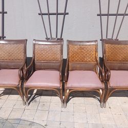 4 Rattan Captain Chairs 