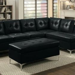Barrington Black Sectional Sofa without Ottoman

