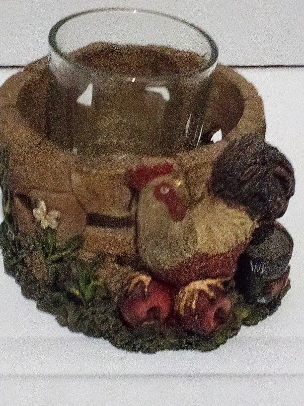 Country Chic Rooster Votive Candle Burner