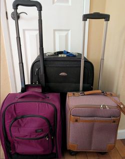 cute mini compact small (or child) rolling suitcase luggage carry-on, $20 each