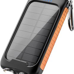 New In Box 𝟮𝟬𝟮𝟰𝙐𝙥𝙜𝙧𝙖𝙙𝙚 Solar Power Bank,38800mAh Outdoor Portable Charger,External Battery Pack 5V/3.1A Fast Charger Type C Ports with LED 
