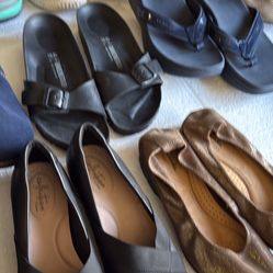 Assorted Ladies Shoes And Slippers For Sale Size 9 10  All in great condition  Most are fairly new.  Asking price is $60.00 