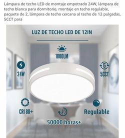 24W LED Flush Mount Ceiling Light 2-Pack