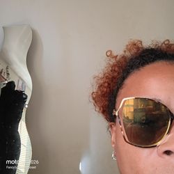 DIFF Eyewear Gold-Tone Oversized Geometric Sunglasses