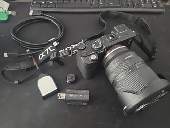 Sony Alpha 7c camera with lens