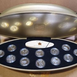 2.141 Oz 1999 Canada Mellenium 25-Cent Sterling Silver Proof 12-Coin Set