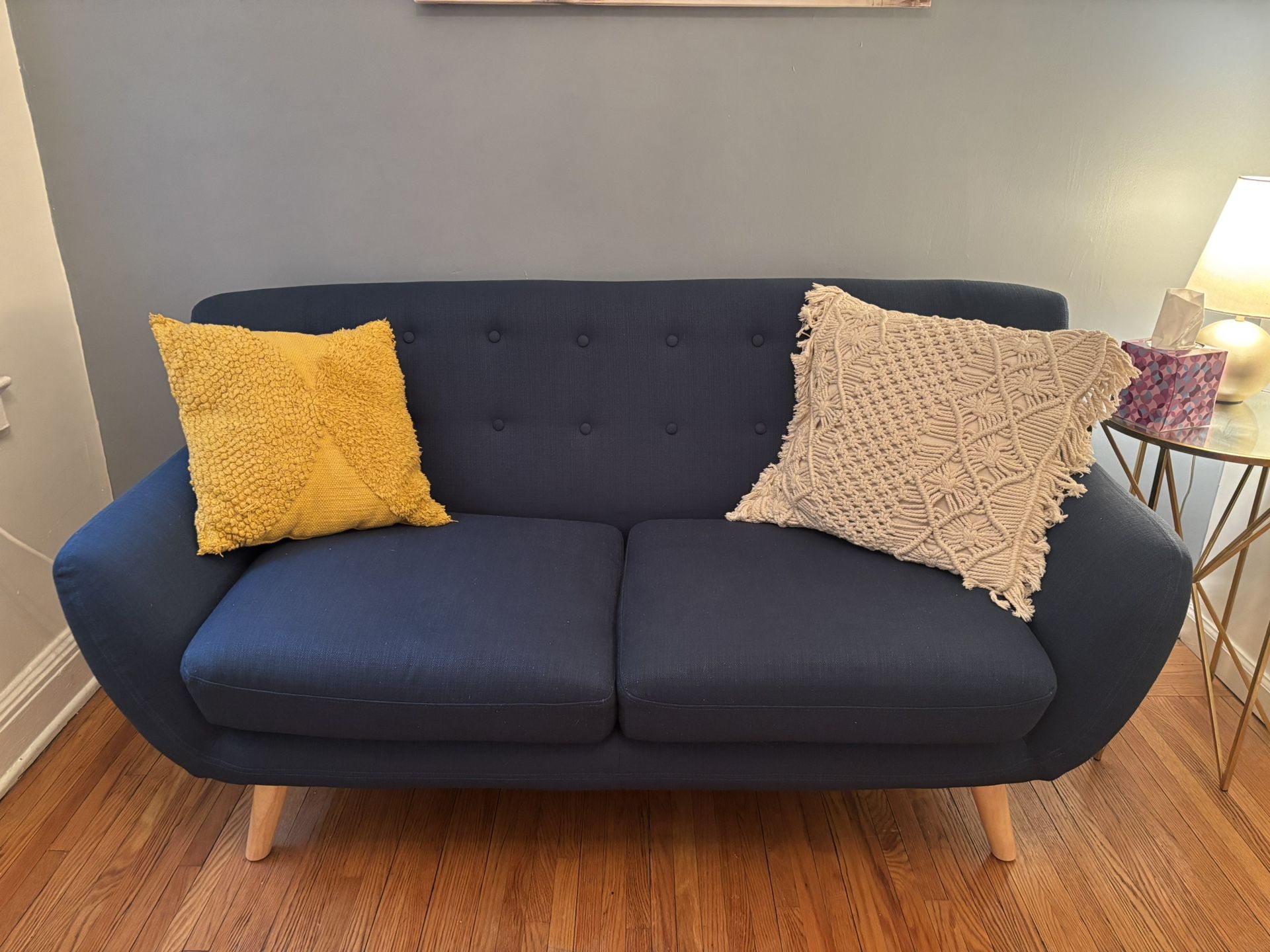 Remark Loveseat In Azure Blue