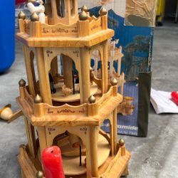 Candle Holder Wooden Pirámide 