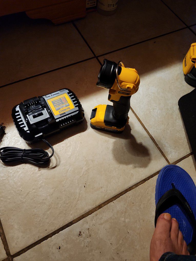 Dewalt Flash Light  Charger And Batery New 