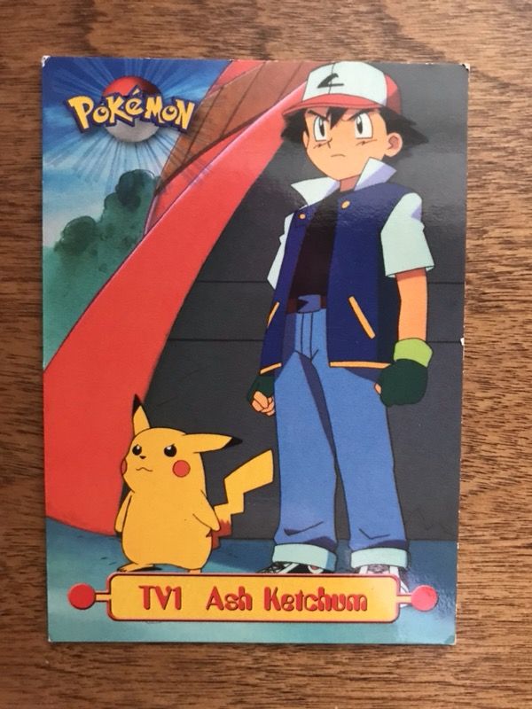 TV1 Ash Ketchum Pokemon TOPPS TV Animation Edition Card Pikachu 1999