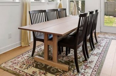 6 seater dining table with 6 high backrest chairs