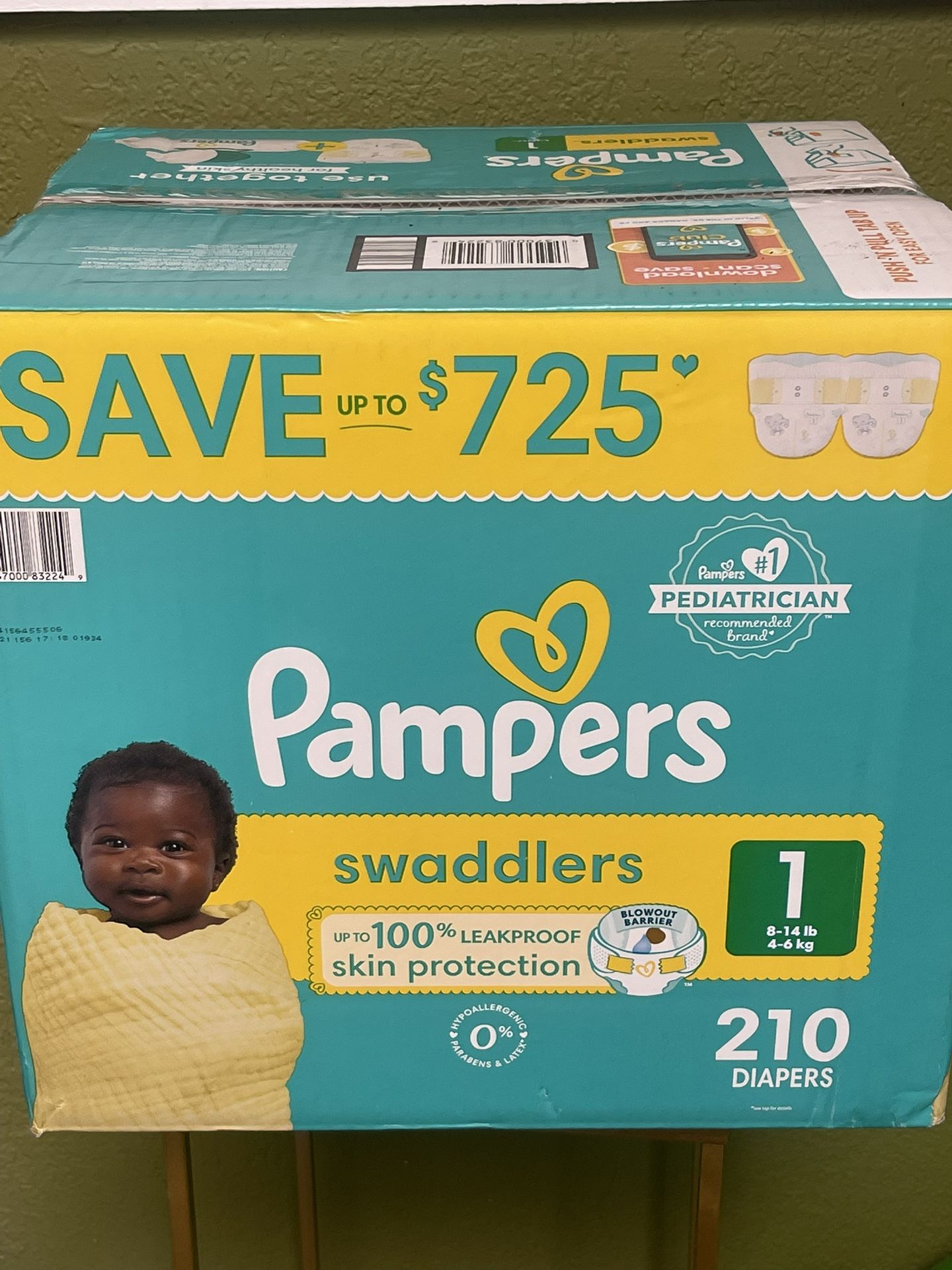 Pampers Swaddlers size 1 Diapers 210 $40