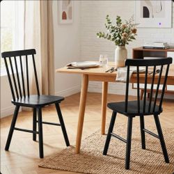 $75 🖤 Modern Windsor Dining Chairs – Set of 2 – Brand New 🖤
