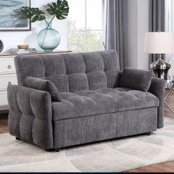 Brand New Grey Futon Sofa Sleeper