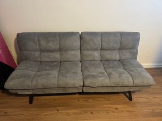 Gray Tufted Futon Sofa Bed