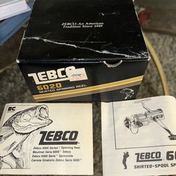 Vintage Zebco 6020 Spinning Reel Box & Inserts NO REEL! Box Only