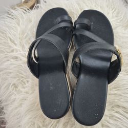 Michael Kors Black Leather Sandals