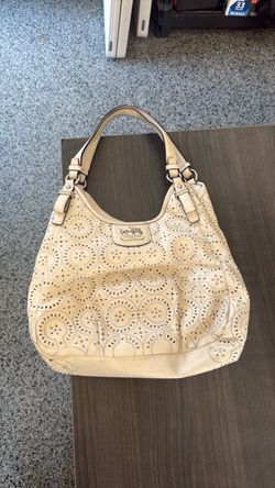 Coach Madison Laser Cut Leather Maggie Shoulder Bag
