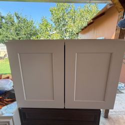 White Shaker Double Door Wall Cabinet