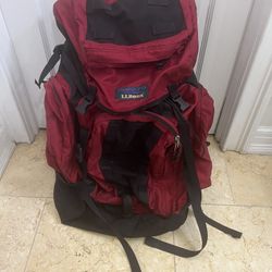 Free LL bean Hiking Backpack With Waist Support Color Red