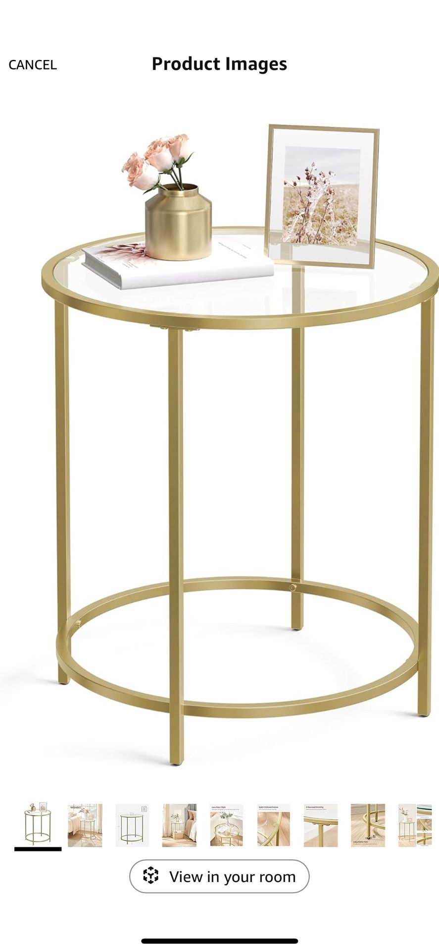 Gold End Table