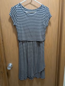 Gray & White striped Dress