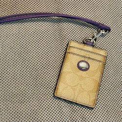 Coach Purple/brown ID Lanyard