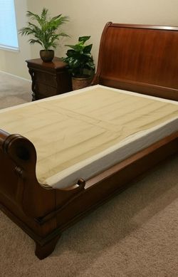 Elegant Solid Wood Sleigh Bed Frame