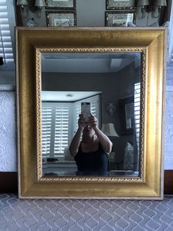 Beautiful gold leaf mirror.